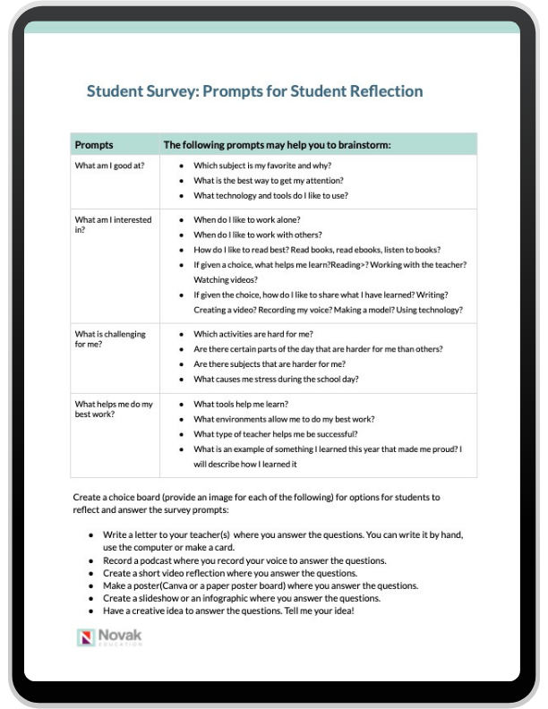 student survey on ipad